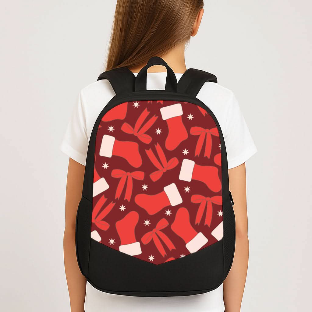 Stockings And Bows Pattern School Bag
