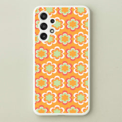 Orange Retro Flowers Pattern  - Abstract Patterns Phone Case for Galaxy A13