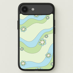 Waves And Flowers Green Retro Pattern Phone Case for iPhone 17 Air