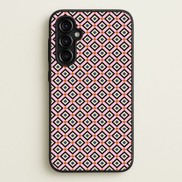 Retro Diamonds Pattern  - Abstract Patterns Phone Case for Galaxy A54
