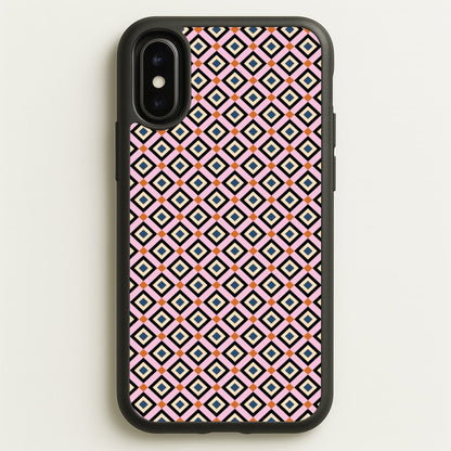 Retro Diamonds Pattern  - Abstract Patterns Phone Case for iPhone X / XS