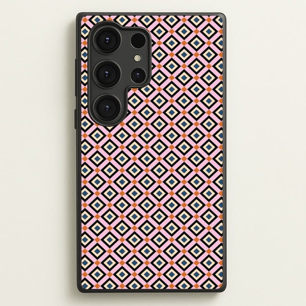 Retro Diamonds Pattern  - Abstract Patterns Phone Case for Galaxy S25 Ultra