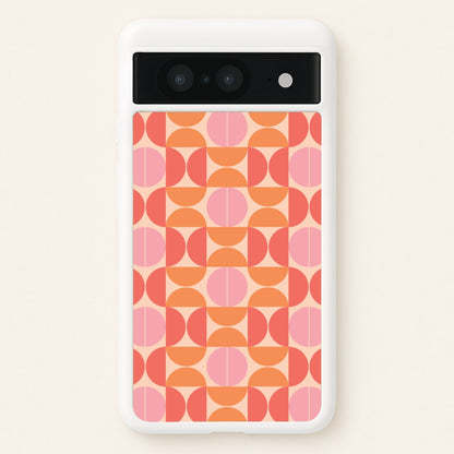 Retro Semi Circles Pattern  - Abstract Patterns Phone Case for Google Pixel 8