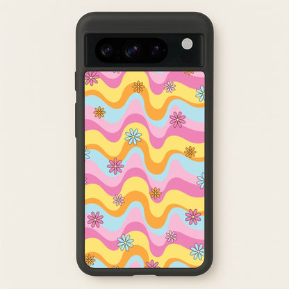 Summer Waves Retro Pattern  - Abstract Patterns Phone Case for Google Pixel 8 Pro