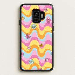 Summer Waves Retro Pattern  - Abstract Patterns Phone Case for Galaxy S9