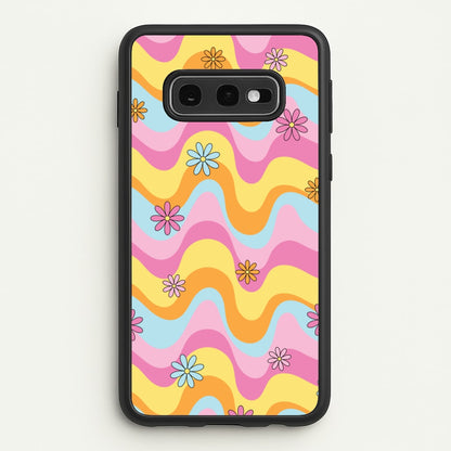 Summer Waves Retro Pattern  - Abstract Patterns Phone Case for Galaxy S10e