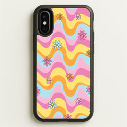 Summer Waves Retro Pattern  - Abstract Patterns Phone Case for iPhone X / XS