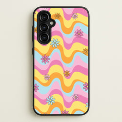 Summer Waves Retro Pattern  - Abstract Patterns Phone Case for Galaxy A54