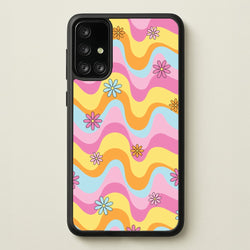 Summer Waves Retro Pattern  - Abstract Patterns Phone Case for Galaxy A71