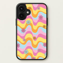 Summer Waves Retro Pattern Phone Case for iPhone 17