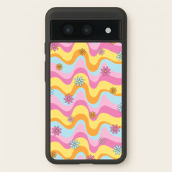Summer Waves Retro Pattern  - Abstract Patterns Phone Case for Google Pixel 8a