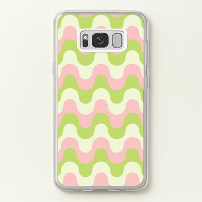 Green And Pink Retro Waves Pattern  - Abstract Patterns Phone Case for Galaxy S8 Plus