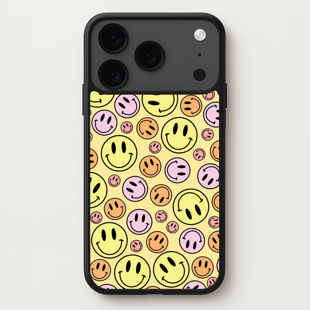 Retro Smileys Pattern Phone Case for iPhone 17 Pro Max