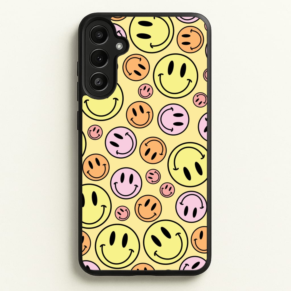 Retro Smileys Pattern  - Abstract Patterns Phone Case for Galaxy A36