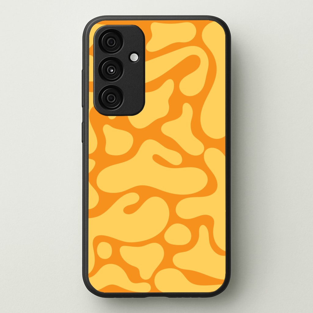 Yellow Blobs Abstract Pattern  - Abstract Patterns Phone Case for Galaxy A55