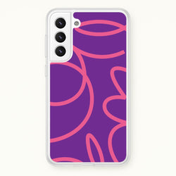 Pink Squiggles Abstract Pattern  - Abstract Patterns Phone Case for Galaxy S22