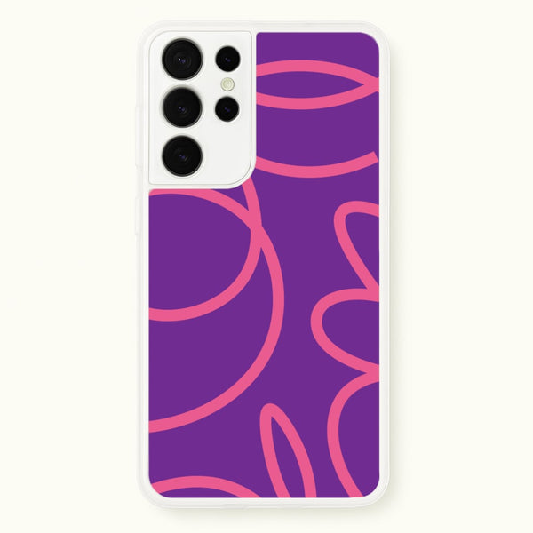 Pink Squiggles Abstract Pattern  - Abstract Patterns Phone Case for Galaxy S21 Ultra