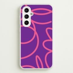 Pink Squiggles Abstract Pattern  - Abstract Patterns Phone Case for Galaxy A14