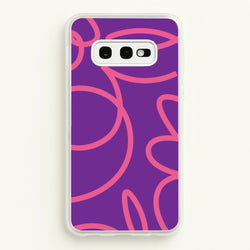 Pink Squiggles Abstract Pattern  - Abstract Patterns Phone Case for Galaxy S10e