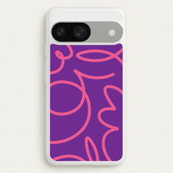 Pink Squiggles Abstract Pattern  - Abstract Patterns Phone Case for Google Pixel 9 / 9 Pro