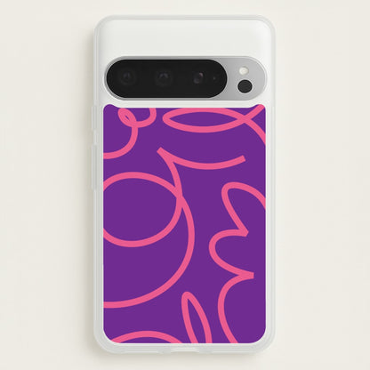 Pink Squiggles Abstract Pattern  - Abstract Patterns Phone Case for Google Pixel 9 Pro XL