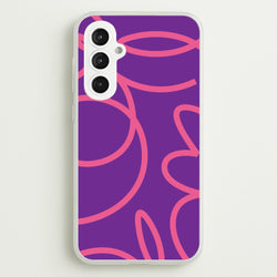 Pink Squiggles Abstract Pattern  - Abstract Patterns Phone Case for Galaxy S23FE