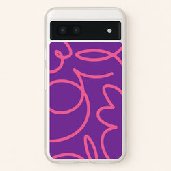 Pink Squiggles Abstract Pattern  - Abstract Patterns Phone Case for Google Pixel 7a