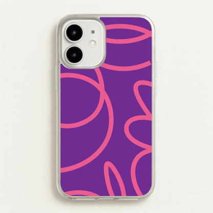 Pink Squiggles Abstract Pattern  - Abstract Patterns Phone Case for iPhone 12 / 12 Pro