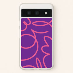 Pink Squiggles Abstract Pattern  - Abstract Patterns Phone Case for Google Pixel 8a