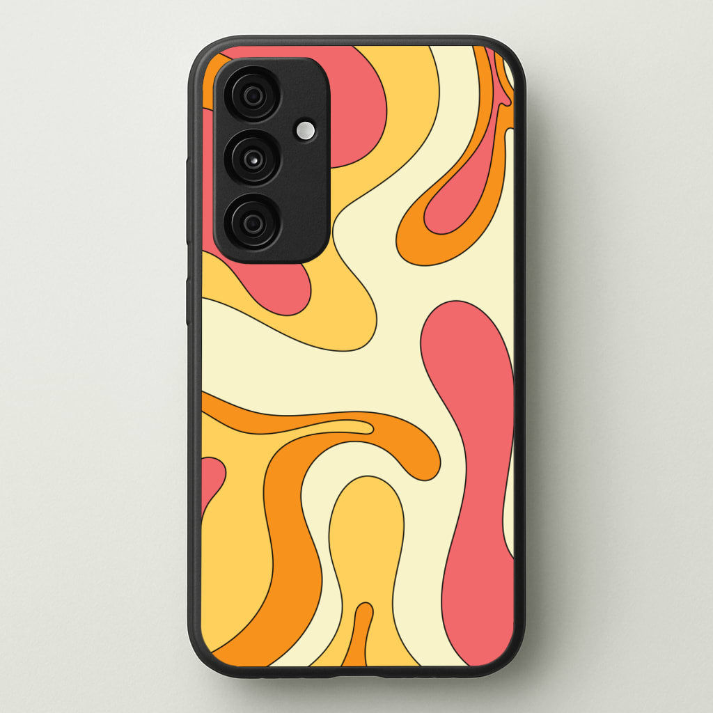 Pastel Waves Abstract Pattern  - Abstract Patterns Phone Case for Galaxy A35