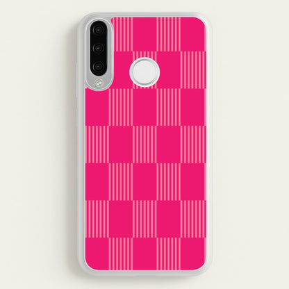 Neon Pink Checkered Abstract Pattern  - Abstract Patterns Phone Case for Huawei P30 Lite
