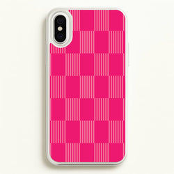 Neon Pink Checkered Abstract Pattern  - Abstract Patterns Phone Case for iPhone XS Max
