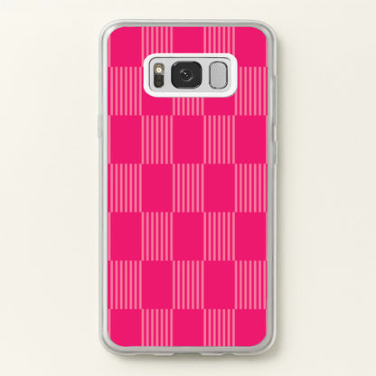 Neon Pink Checkered Abstract Pattern  - Abstract Patterns Phone Case for Galaxy S8 Plus