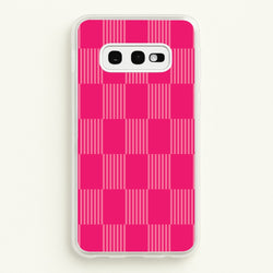 Neon Pink Checkered Abstract Pattern  - Abstract Patterns Phone Case for Galaxy S10e