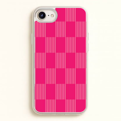 Neon Pink Checkered Abstract Pattern  - Abstract Patterns Phone Case for iPhone 6 Plus / 7 Plus / 8 Plus