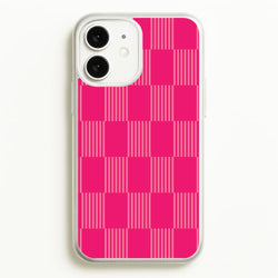 Neon Pink Checkered Abstract Pattern  - Abstract Patterns Phone Case for iPhone 11