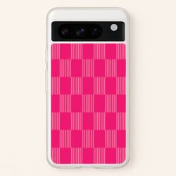 Neon Pink Checkered Abstract Pattern  - Abstract Patterns Phone Case for Google Pixel 8 Pro