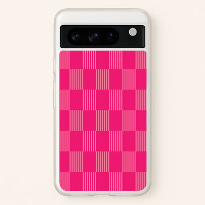 Neon Pink Checkered Abstract Pattern  - Abstract Patterns Phone Case for Google Pixel 8 Pro