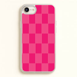 Neon Pink Checkered Abstract Pattern  - Abstract Patterns Phone Case for iPhone 6 / 7 / 8 / SE