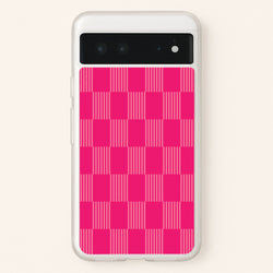 Neon Pink Checkered Abstract Pattern  - Abstract Patterns Phone Case for Google Pixel 6