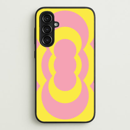 Yellow And Pink Curves Abstract Pattern   - Abstract Patterns Phone Case for Galaxy A16