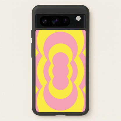 Yellow And Pink Curves Abstract Pattern   - Abstract Patterns Phone Case for Google Pixel 8 Pro