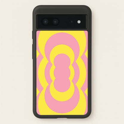 Yellow And Pink Curves Abstract Pattern   - Abstract Patterns Phone Case for Google Pixel 7