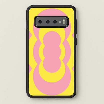 Yellow And Pink Curves Abstract Pattern   - Abstract Patterns Phone Case for Galaxy S10