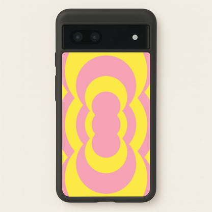 Yellow And Pink Curves Abstract Pattern   - Abstract Patterns Phone Case for Google Pixel 6a