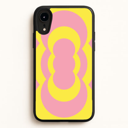 Yellow And Pink Curves Abstract Pattern   - Abstract Patterns Phone Case for iPhone XR