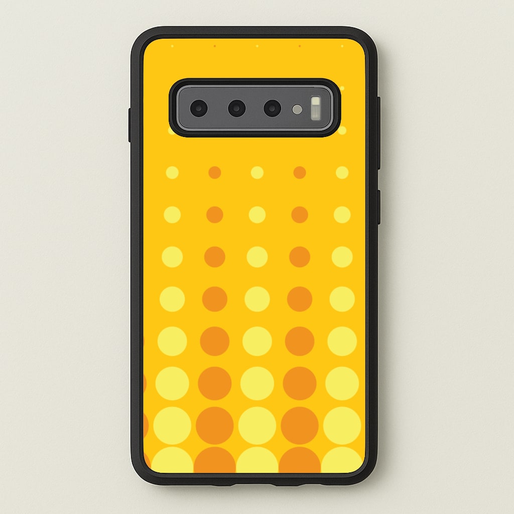 Yellow And Orange Dots Abstract Pattern  - Abstract Patterns Phone Case for Galaxy S10