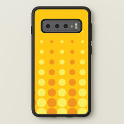 Yellow And Orange Dots Abstract Pattern  - Abstract Patterns Phone Case for Galaxy S10
