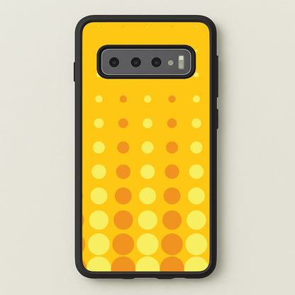Yellow And Orange Dots Abstract Pattern  - Abstract Patterns Phone Case for Galaxy S10