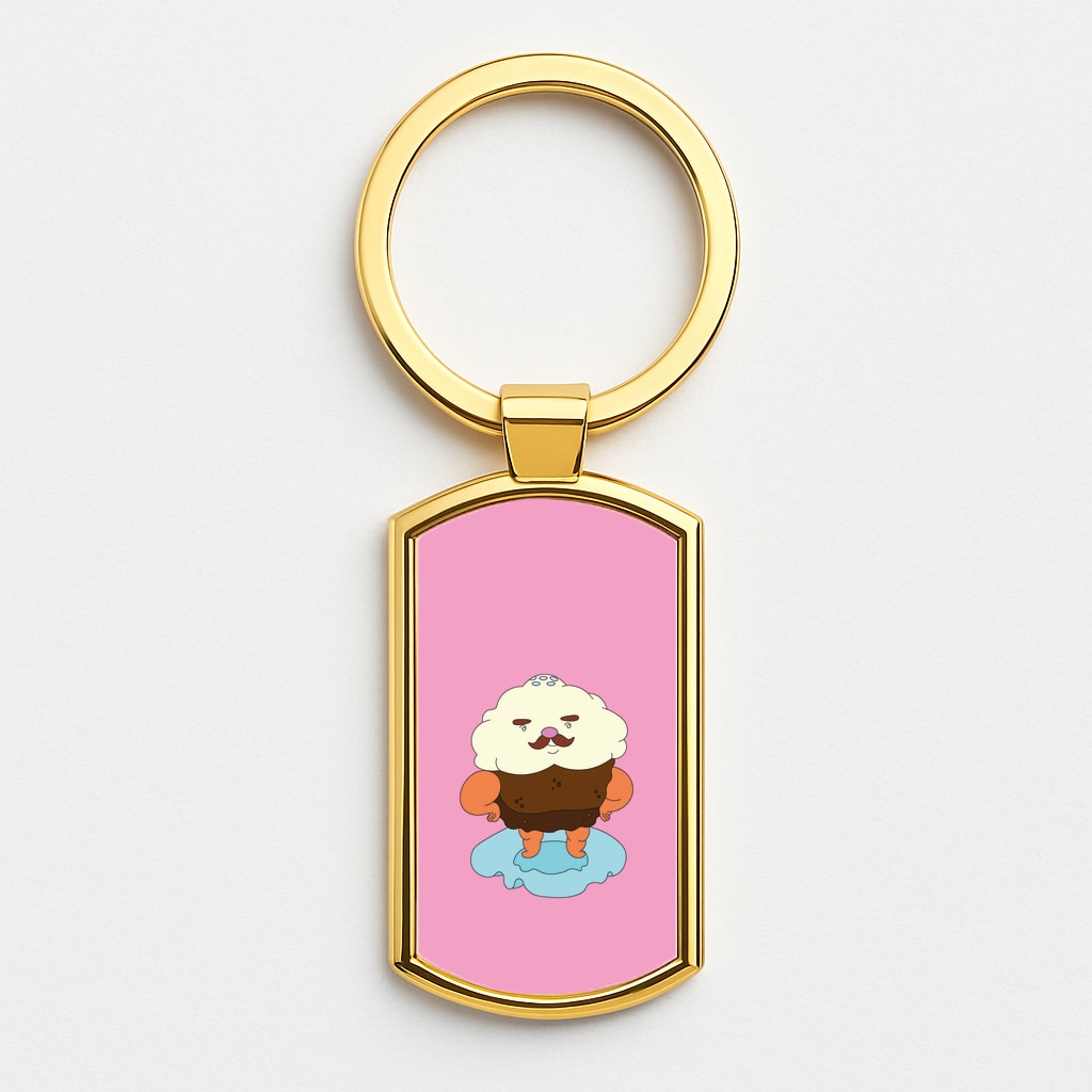 Mr Cupcake Gold Keyring